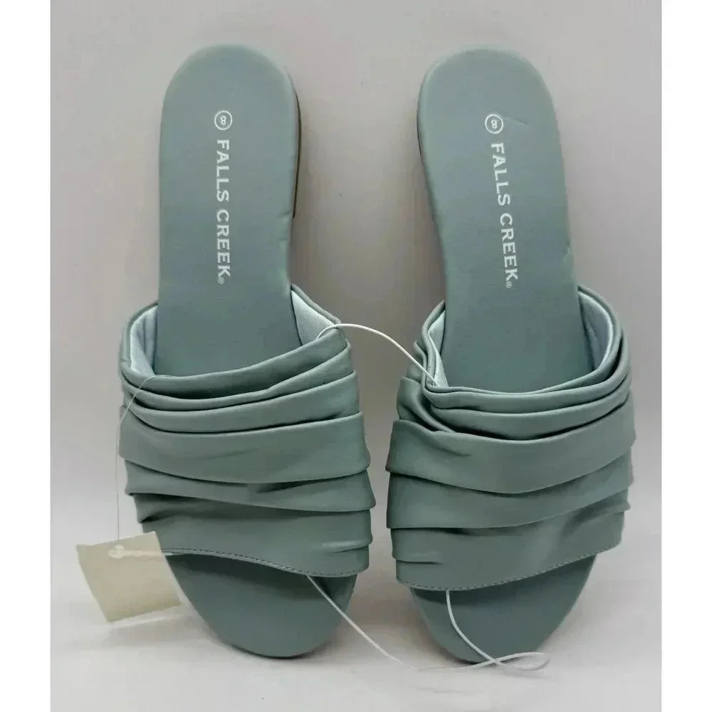 Falls Creek‎ Slip On Teila Pale Blue Shoes Sandals Slippers Women’s Size 8 NWT